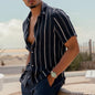 Men's Tropical Print Short Sleeve Beach Shirt Cardigan