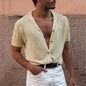Men's Short-Sleeved Shirt With Personalized Lapels