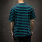 Men's Plus Size Striped Short Sleeve T-Shirt Loose Fit Tide Style