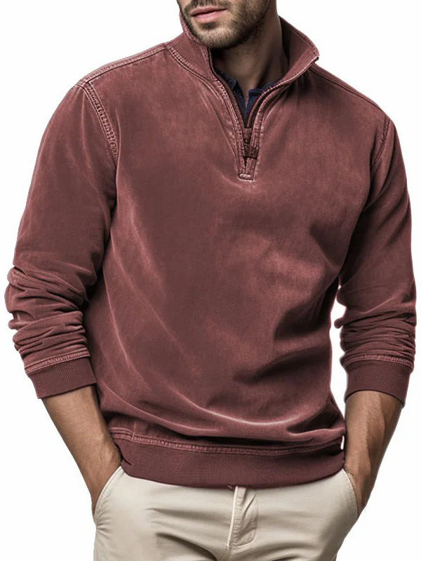 Ethnic Style Half-Zip Sweater