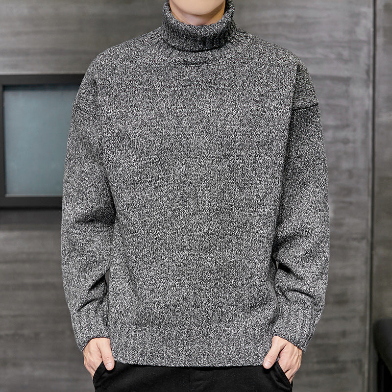 Solid Color Knit Long Sleeve Loose Fit Shirt