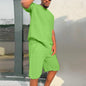 Men's Loose Summer Hippie Shirt and Shorts 2-Piece Outfit Fashion Set