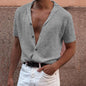 Men's Short-Sleeved Shirt With Personalized Lapels