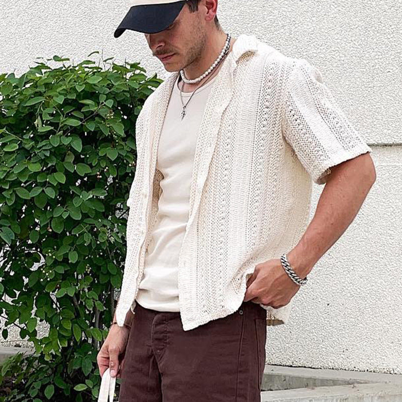 Lightweight Summer Knitted Cardigan Cool Stylish Hollow Short Sleeve