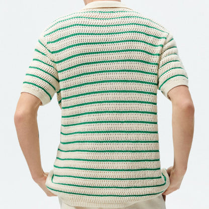 Striped Wool Sweater for Men Casual Knitwear
