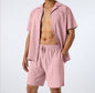 Men's Loose Fit Casual Shirt and Shorts Two-Piece Set